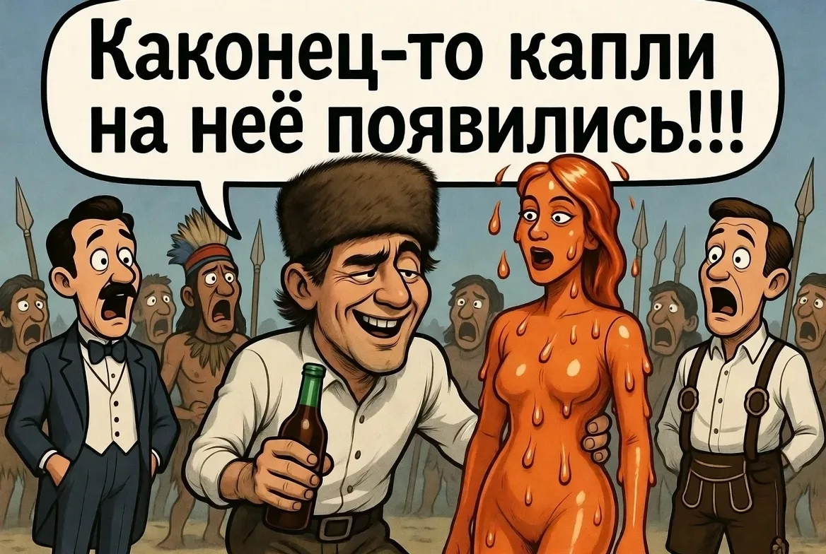 Попали к страшным дикарям француз, русский и немец.
 Вождь и говорит им: 
— Для вас будет задание. К