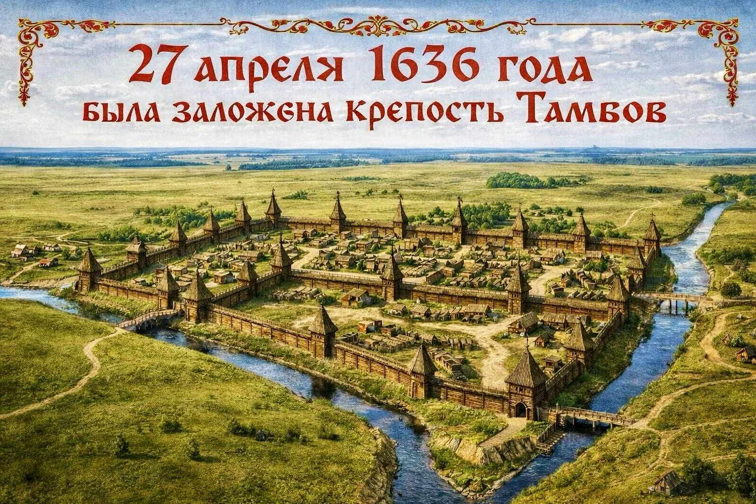 Сегодня исполняется 390 лет со дня основания крепости Тамбов

Крепость была основана в 1636 году по 