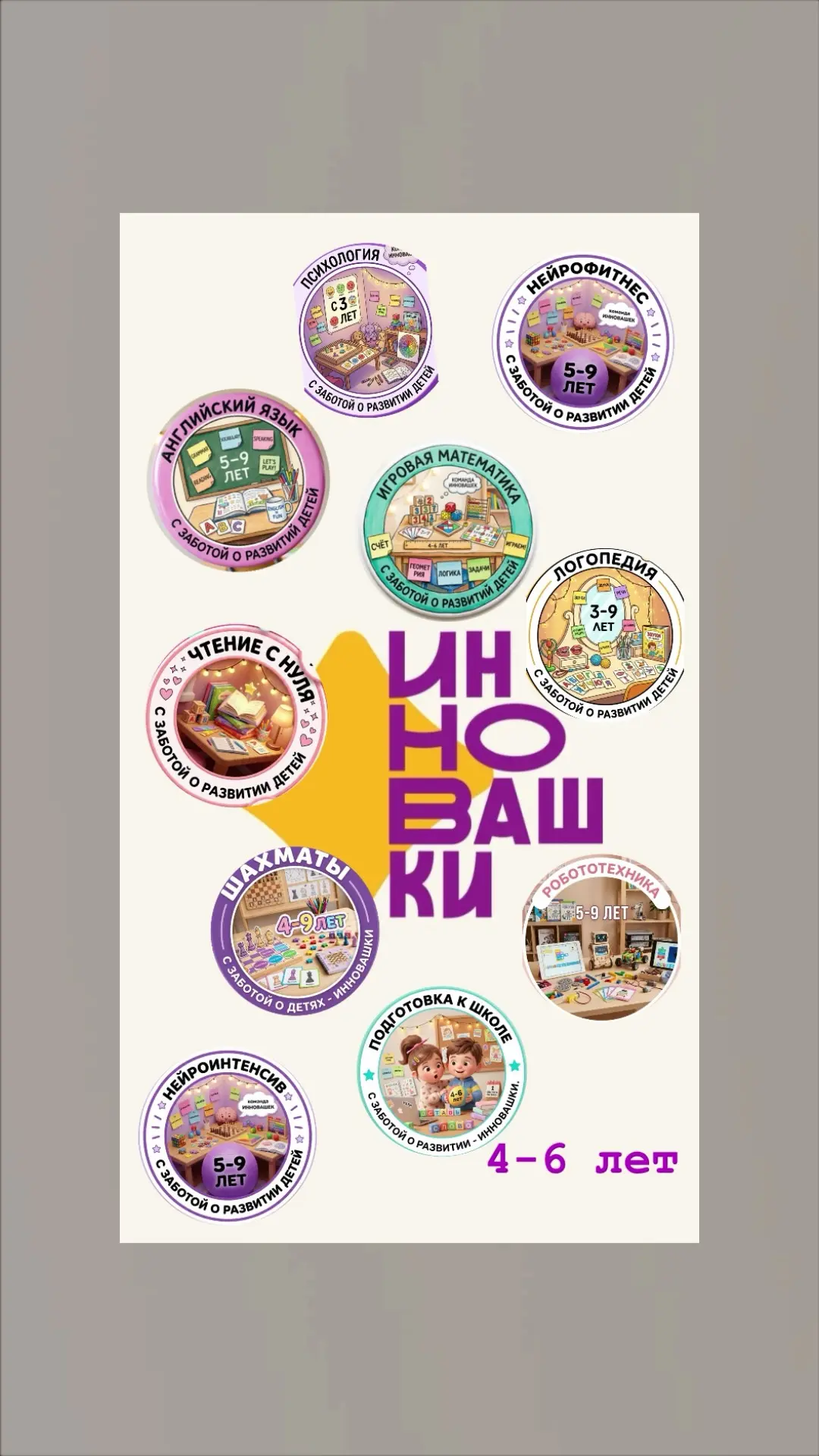 🌟 Направления для детей 4-6 лет в центре «Инновашки»! 🌟