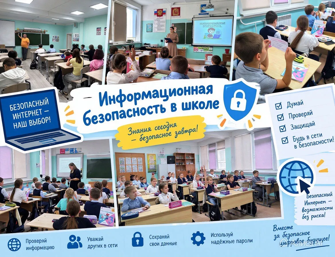 🎒🔒 Месячник информационной безопасности в МБОУ «Зыковская СОШ им. Героя РФ К.А. Весел...