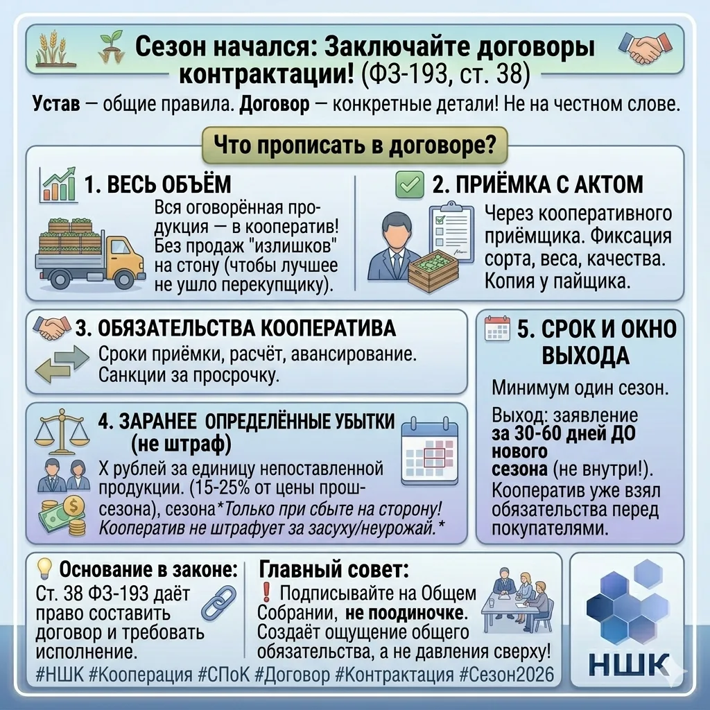 🌾Сезон начался - самое время для контрактования с членами кооператива.