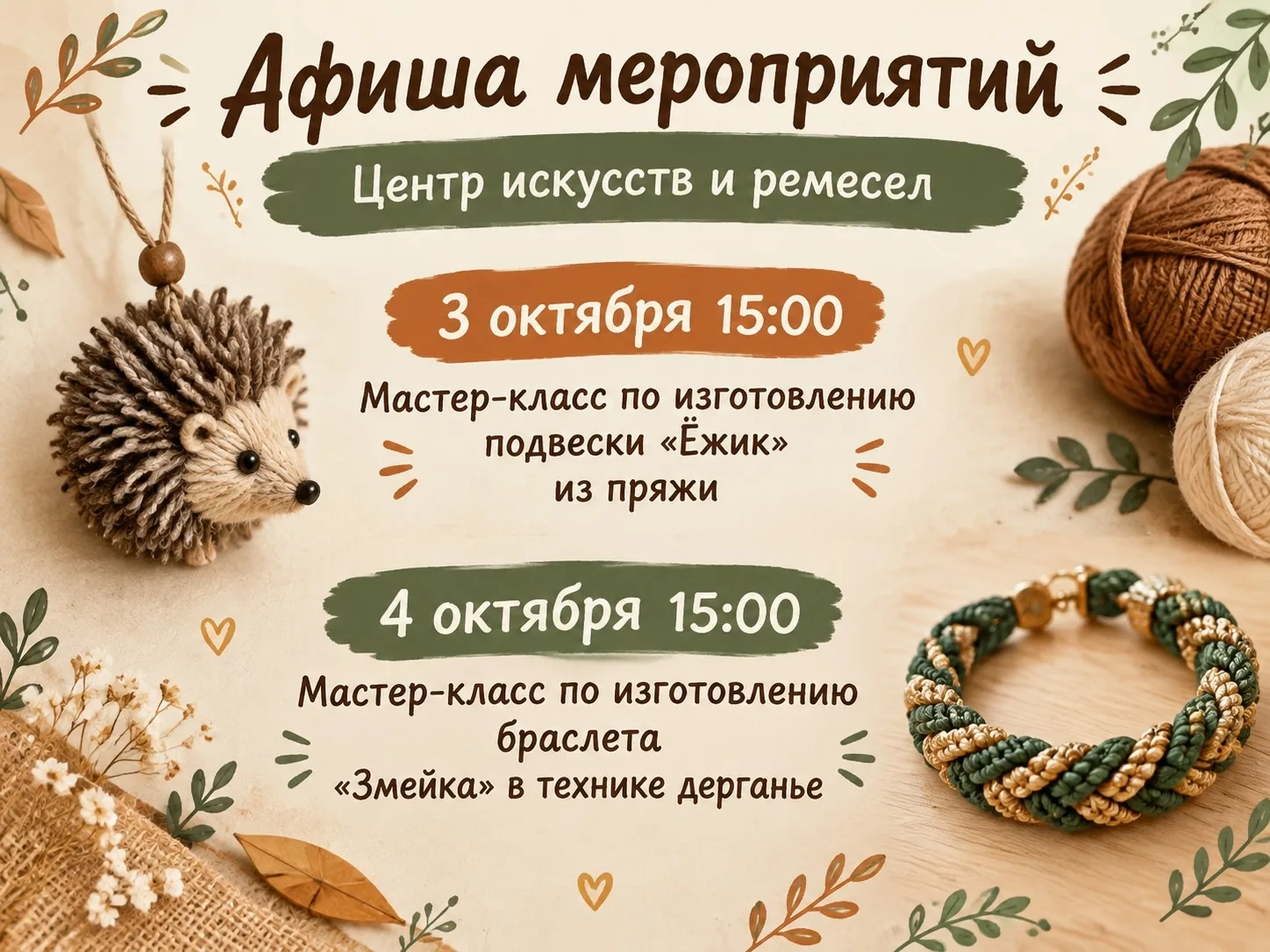 Приглашаем вас на мастер-классы!