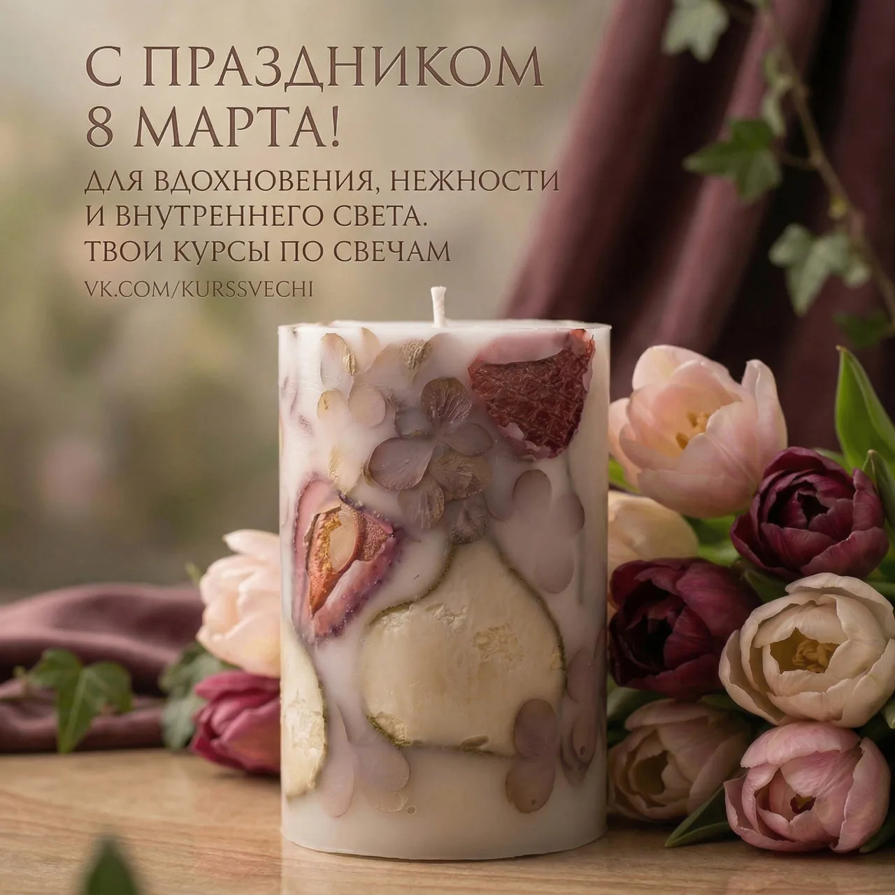 Дорогие свечные мастерицы, с 8 Марта! 🌷В этот день хочется говорить о красоте — той, ч...