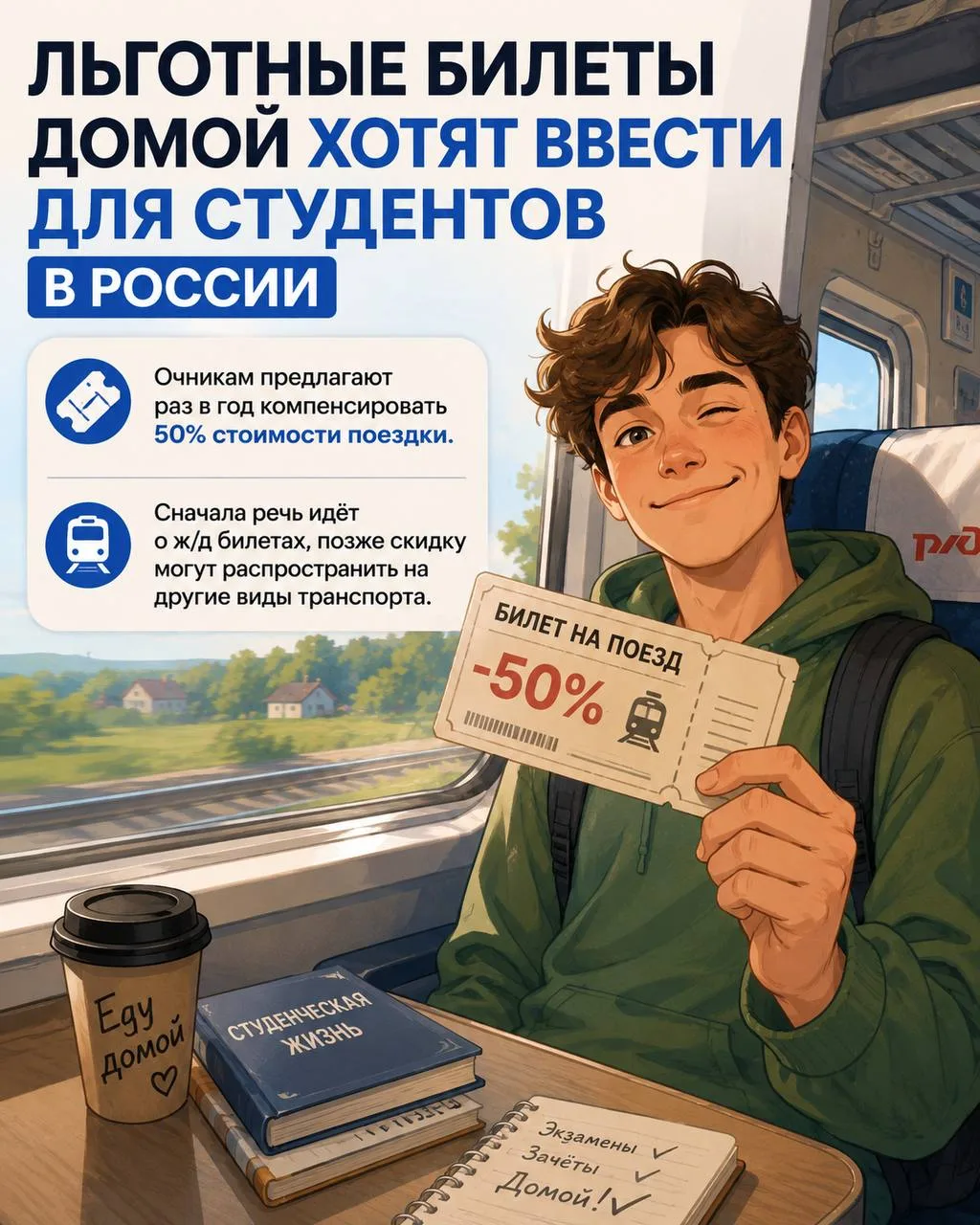 Льготные билеты домой для студентов