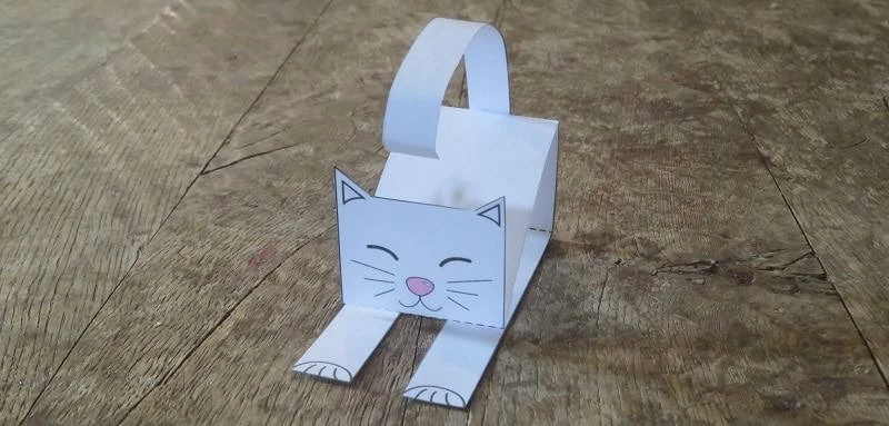 💛 Простые и очень милые котики из бумаги