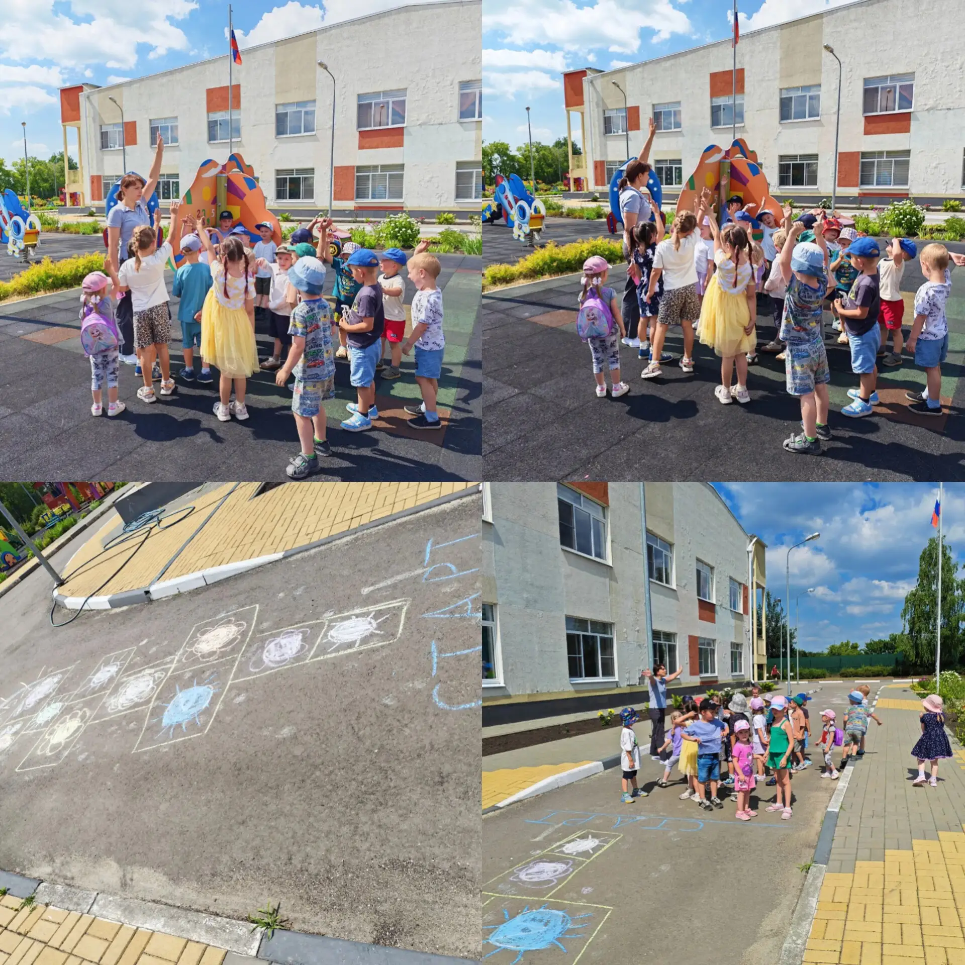 Сегодня на прогулке мы поиграли с детьми в «Классики»! Ребята с большим энтузиазмом нарисовали мелом