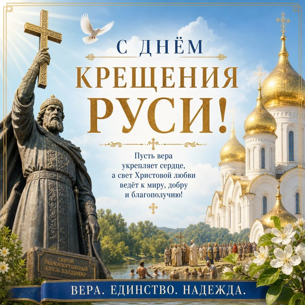 28 июля в России отмечается День крещения Руси — памятная дата, установленная Федеральным законом № 