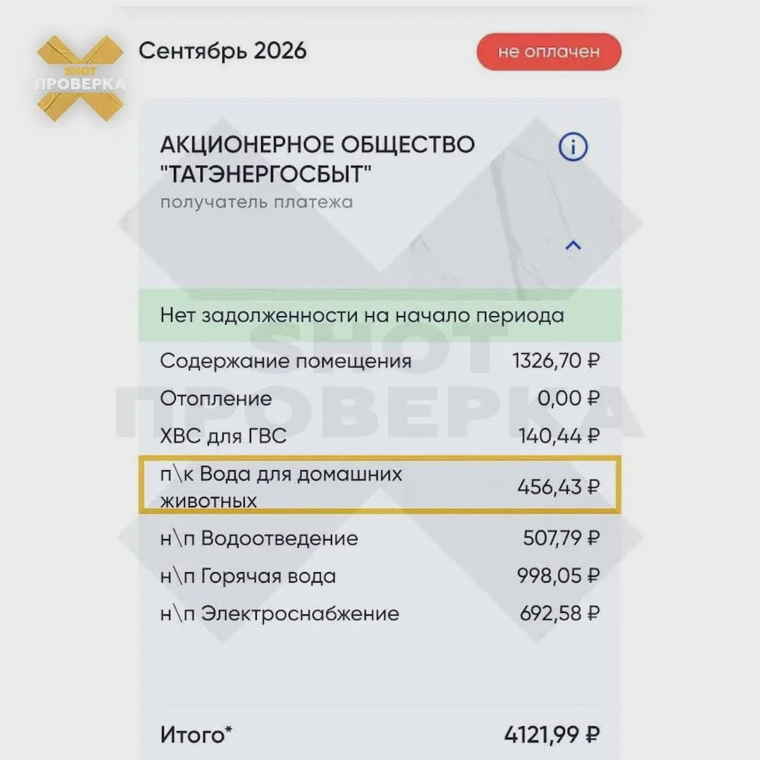 Жительнице Челнов насчитали плату за воду для питомцев