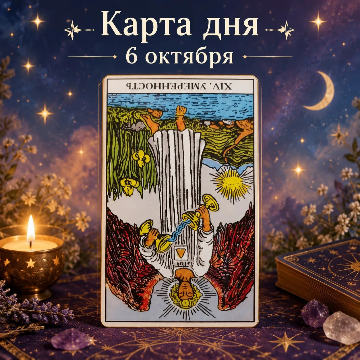 Расклад «Карта дня — Перевёрнутая Умеренность»