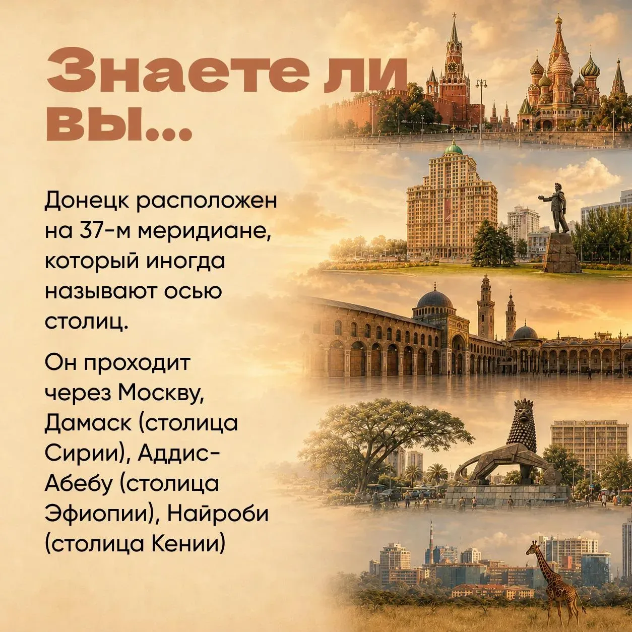 "Знаете ли вы о любопытном географическом расположении Донецка?