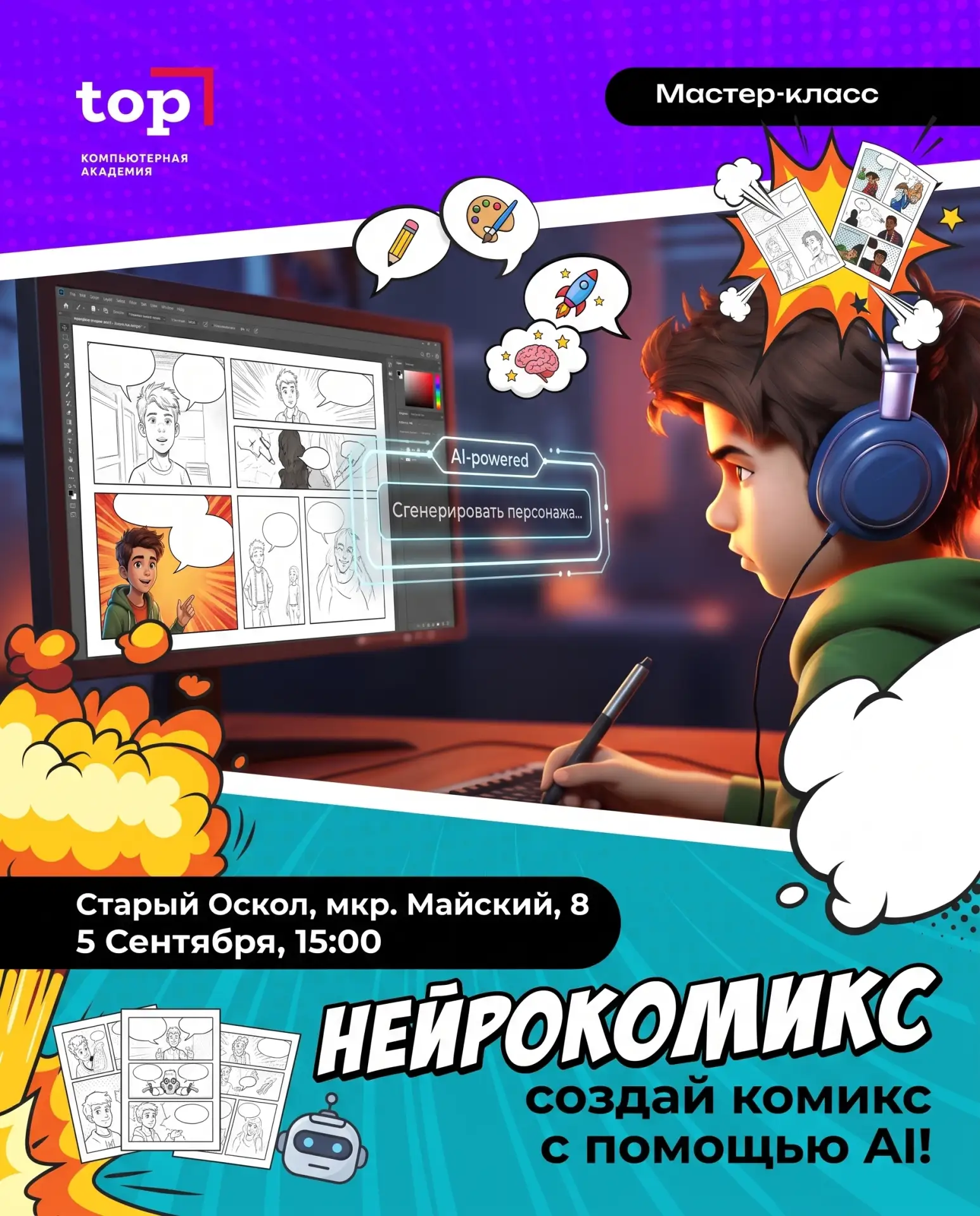 🚀 Нейрокомикс: создай комикс с помощью AI!