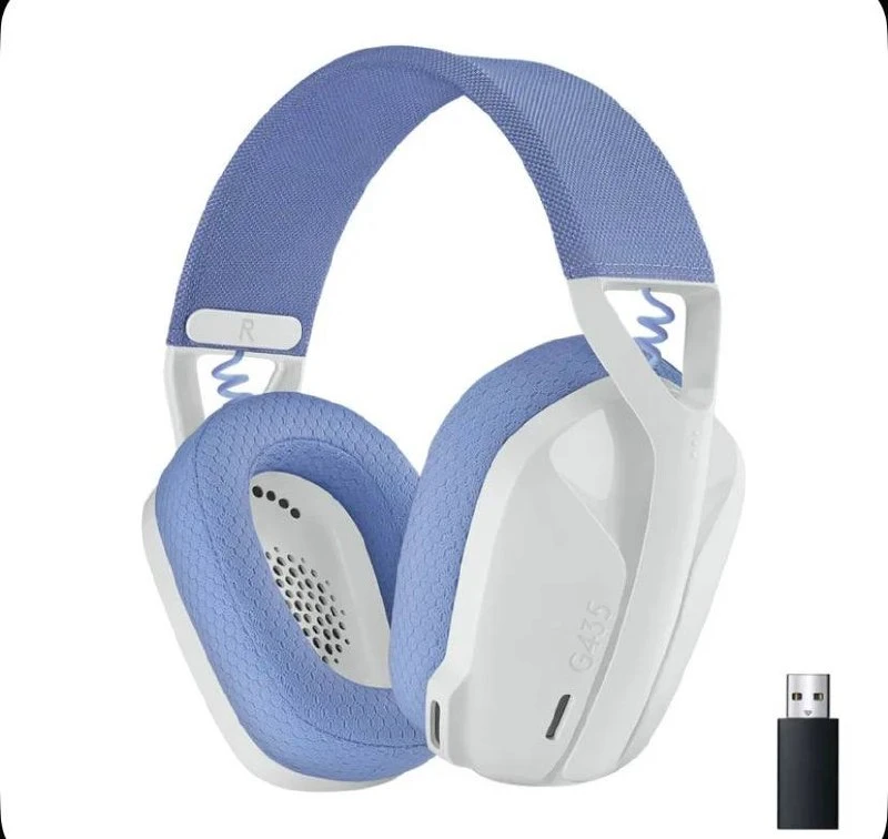 Logitech G G435 USB Type-C Радиоканал Игровые беспроводные наушники, с микрофоном, белые