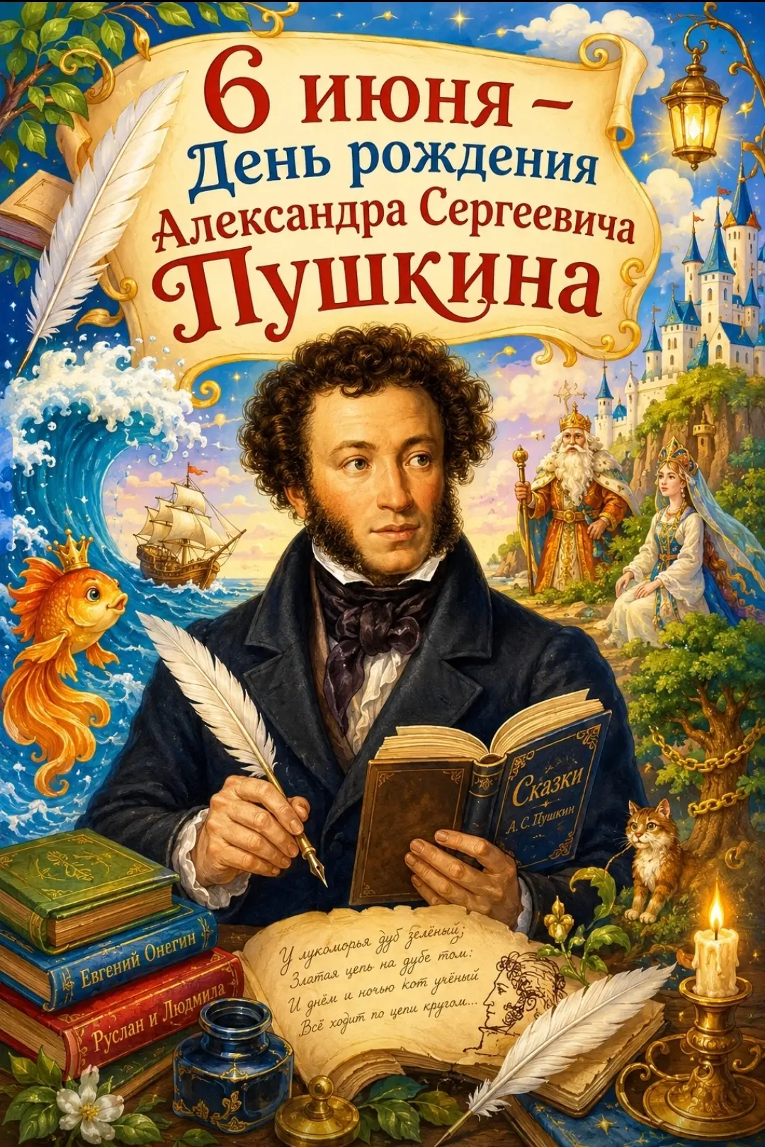 6 июня - День рождения великого поэта Александра Сергеевича Пушкина.