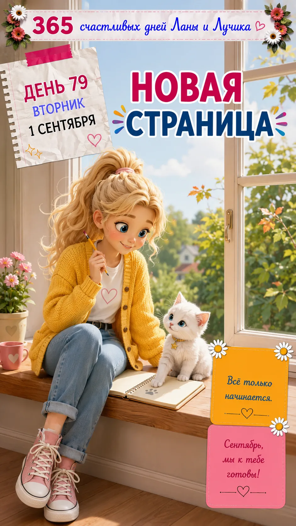 Новая страница не обязана сразу быть заполнена планами. 💛 Можно начать её с улыбки, ма...