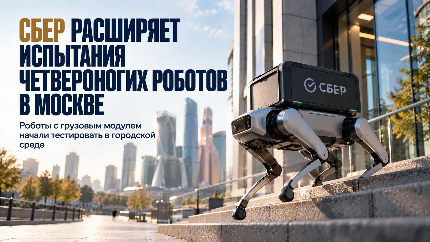 Сбер расширяет испытания четвероногих роботов в Москве