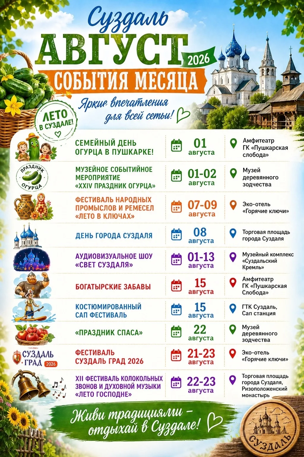 г. Суздаль, события августа.