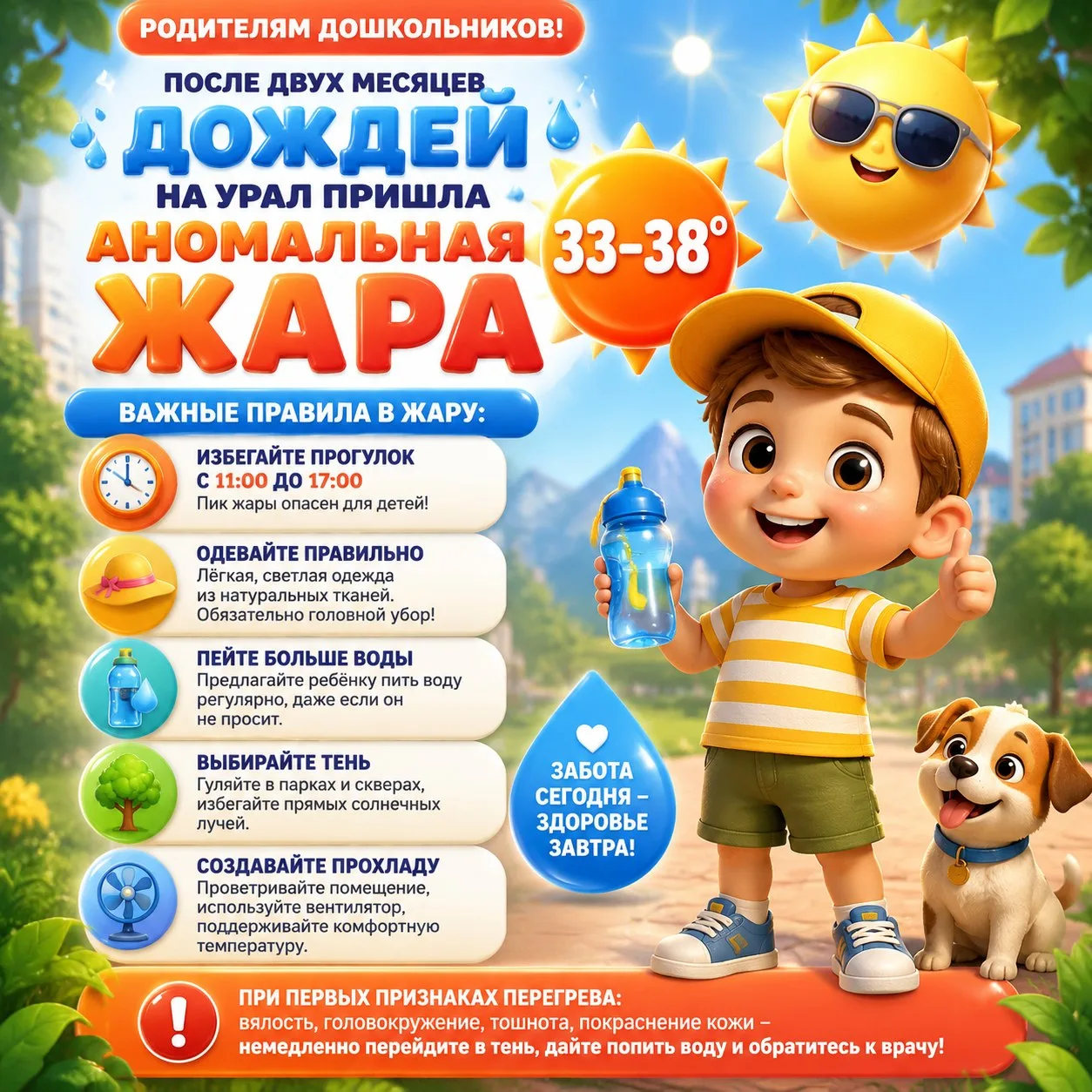 ☀️ Жара в Екатеринбурге бьёт рекорды — до +35°C!

Дорогие родители, лето радует солнцем, но такая жа