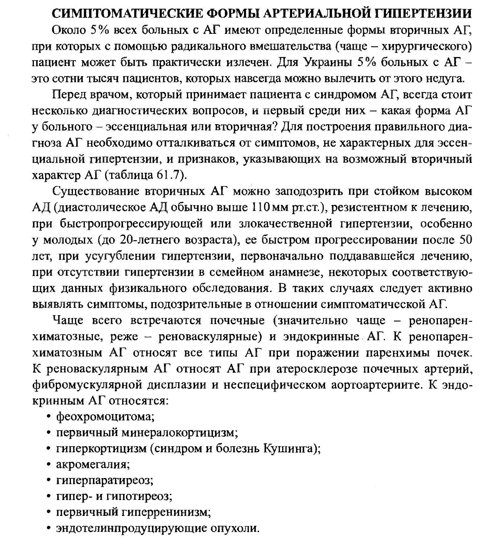 Симптоматические формы артериальной гипертензии (АГ)