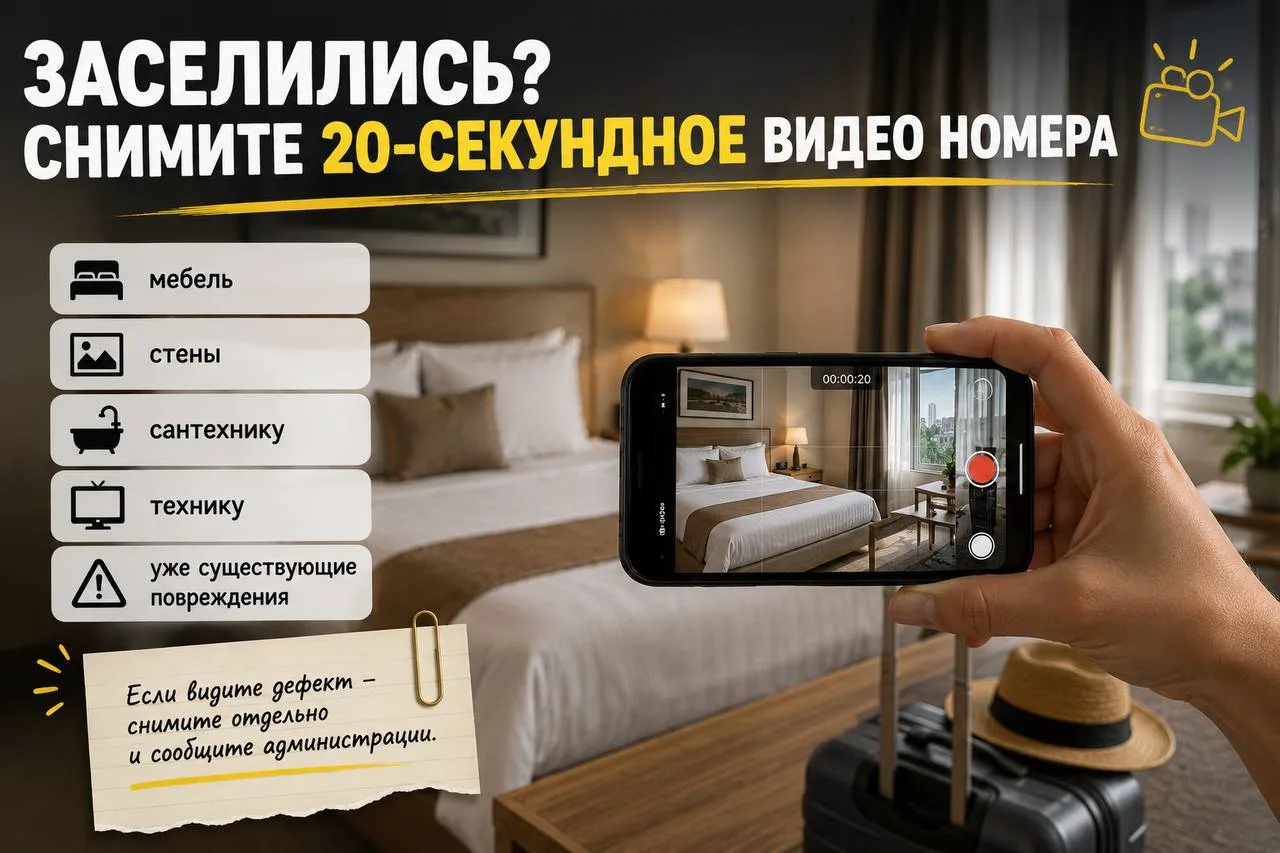 🏨 Заселились? Снимите 20-секундное видео номера