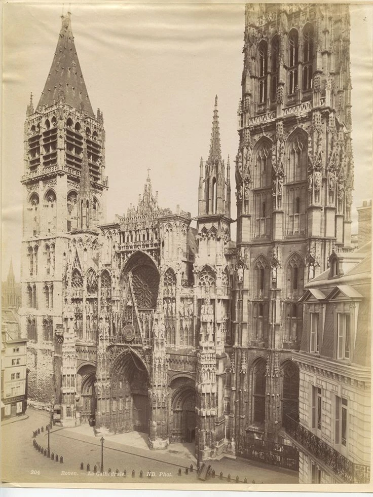 Руанский собор (Cathédrale Notre-Dame de Rouen) во Франции, фото приблизительно 1880–19...