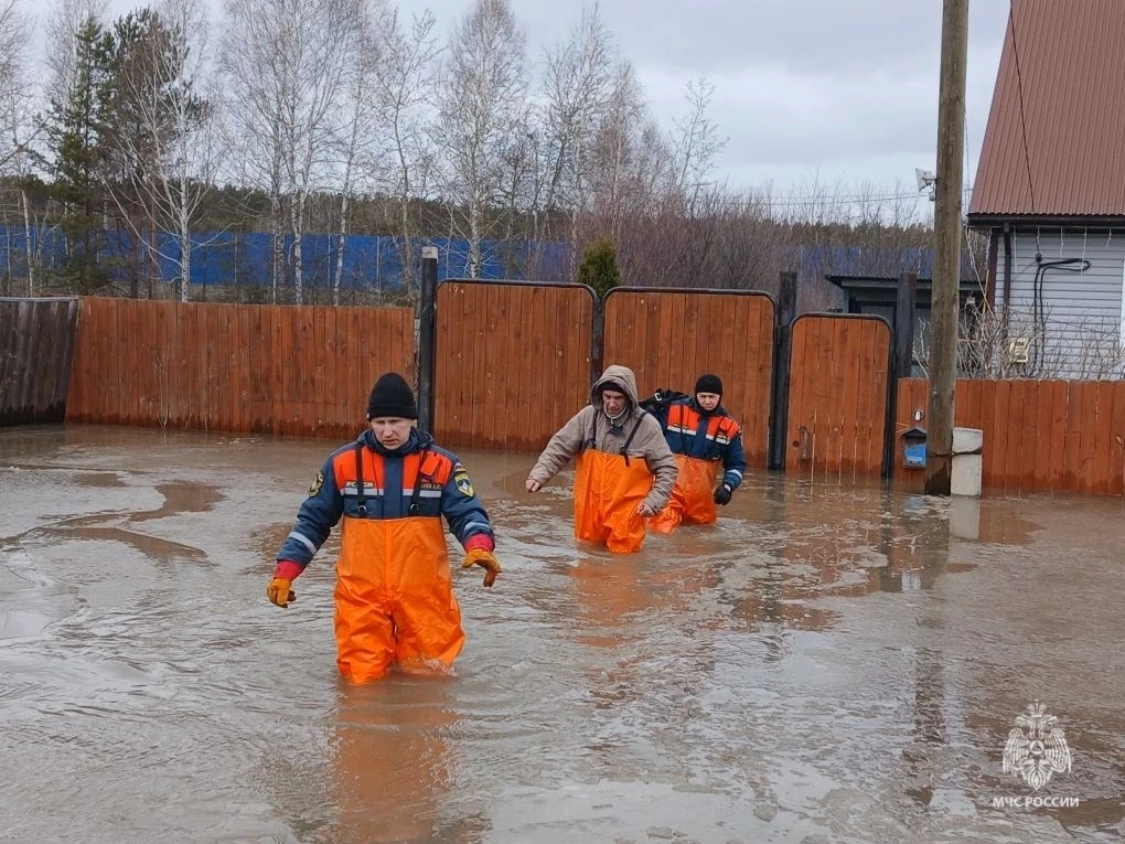 🚒Спасатели эвакуируют жителей подтопленной деревни Чёрная речка в Томском районе  Сотрудники МЧС Рос