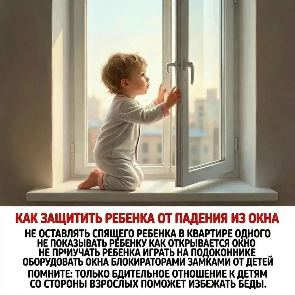 🪟 Открытые окна: как защитить ребёнка?

Лето — время свежего воздуха, но открытое окно может быть о