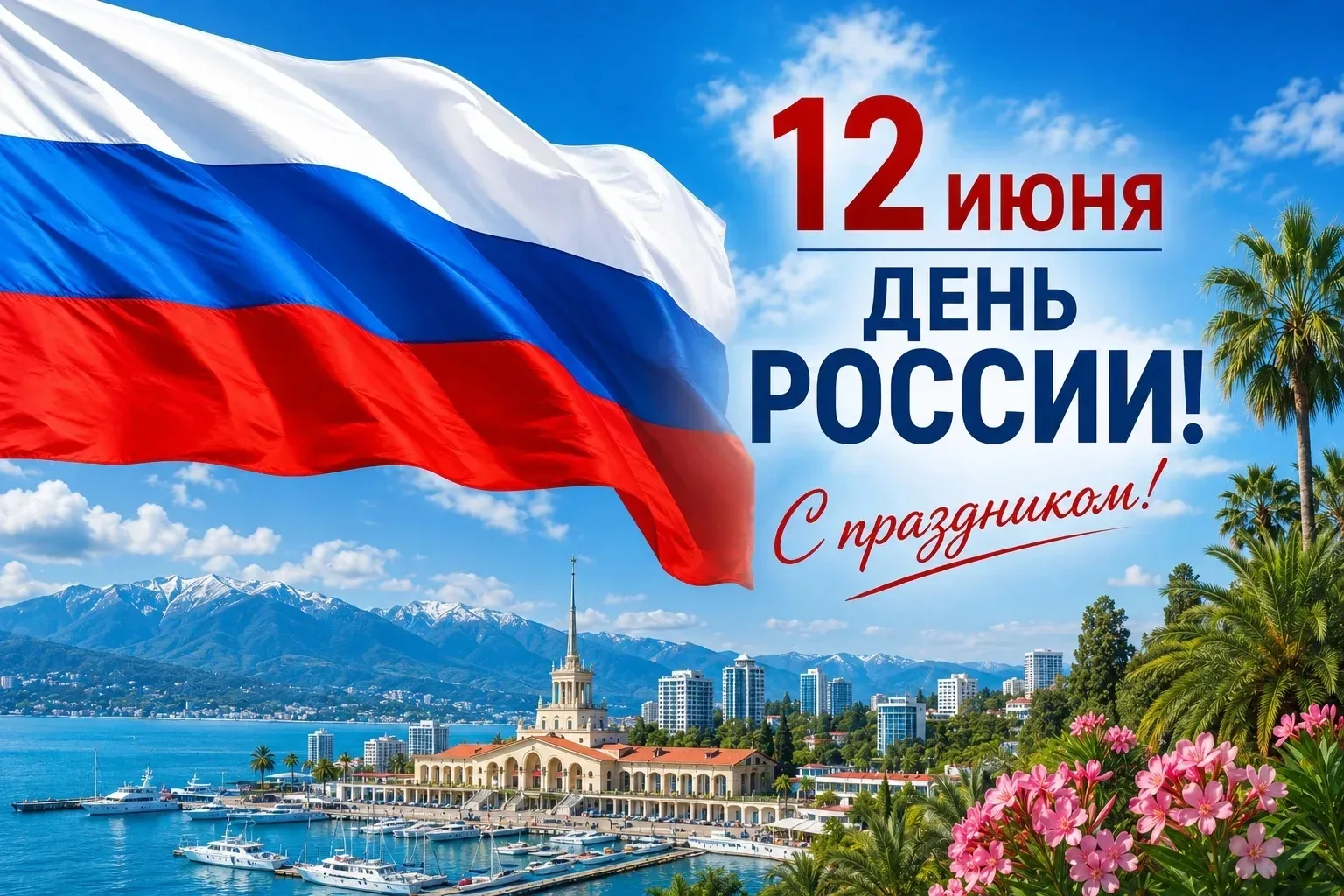 Дорогие сочинцы!
🇷🇺Поздравляем вас с Днём России!

Этот особый праздник — знак> единства, гордости