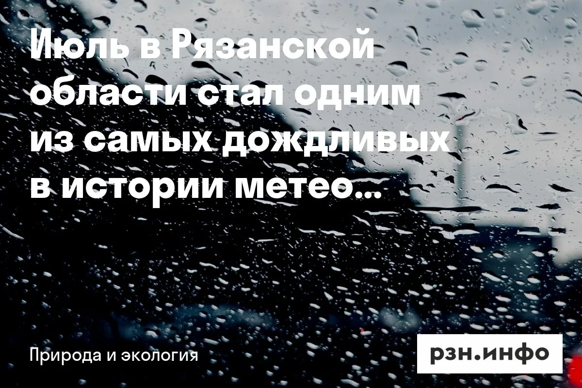 Июль в Рязанской области стал одним из самых дождливых в истории метеонаблюдений