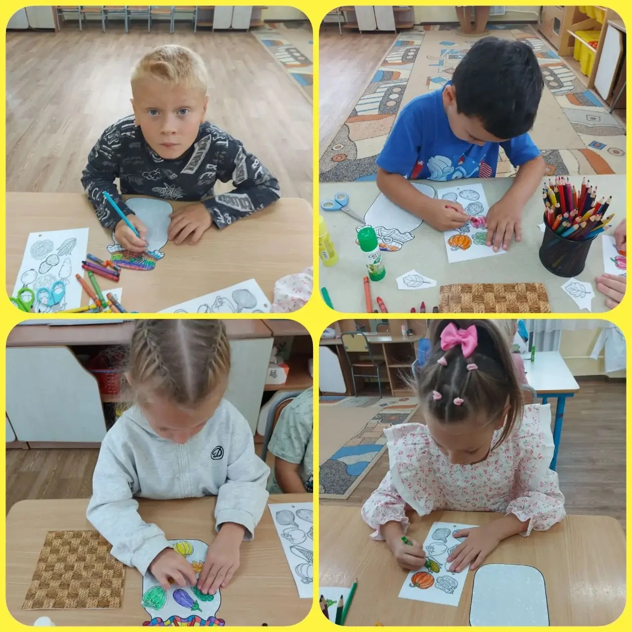 Аппликация с элементами рисования🎨 в подготовительной группе "Консервируем осень". Раз...