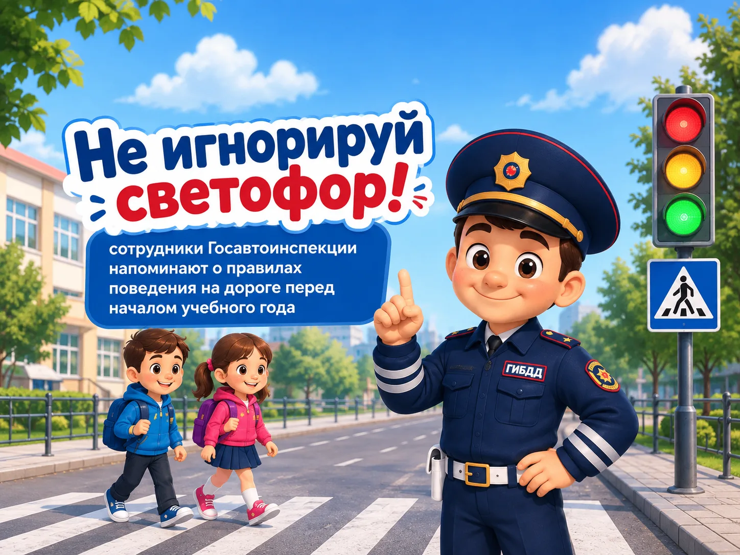 🚦Перед учебным годом – о безопасности: сотрудники Госавтоинспекции напоминают о правил...