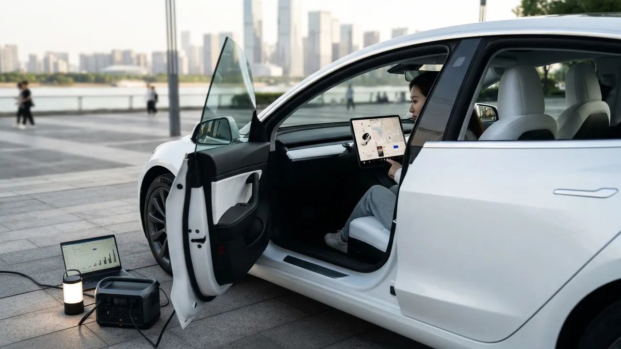 Tesla Model 3 в Китае получил экран 16 дюймов и функцию V2L