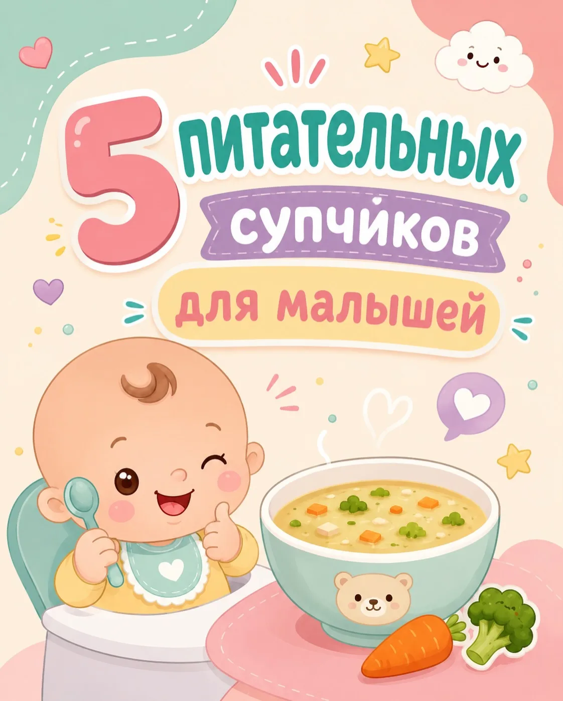 Рецепты супчиков для малышей

Приятного аппетита🫶🏼
Детская книга рецептов