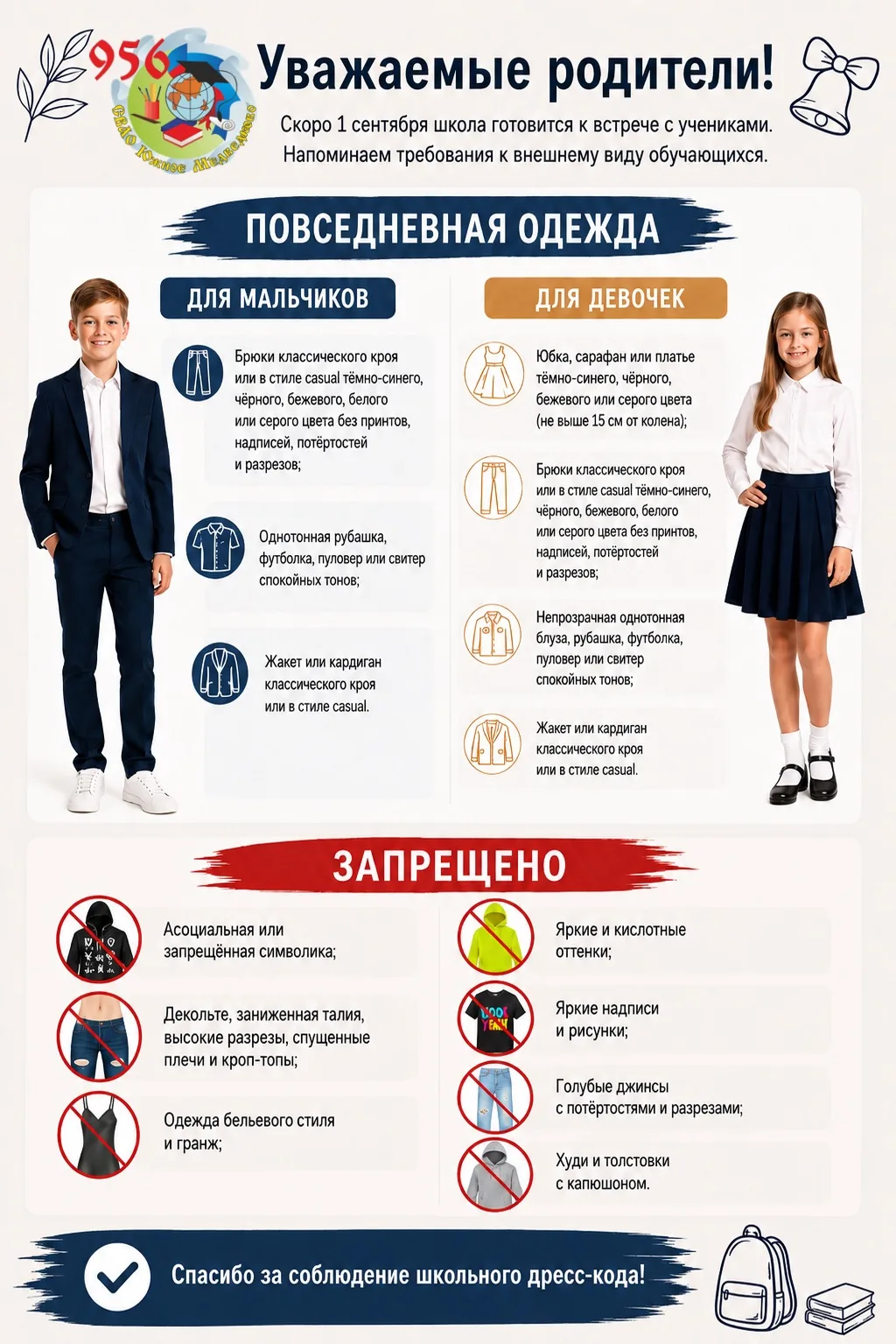 🔔 Готовимся к 1 сентября: внешний вид учеников