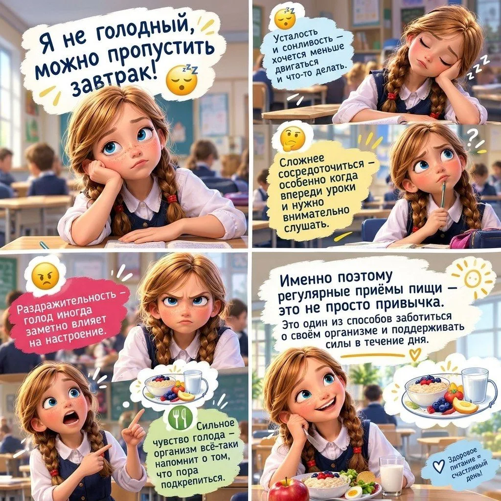 «Я не голодный, можно пропустить завтрак!» 🙈