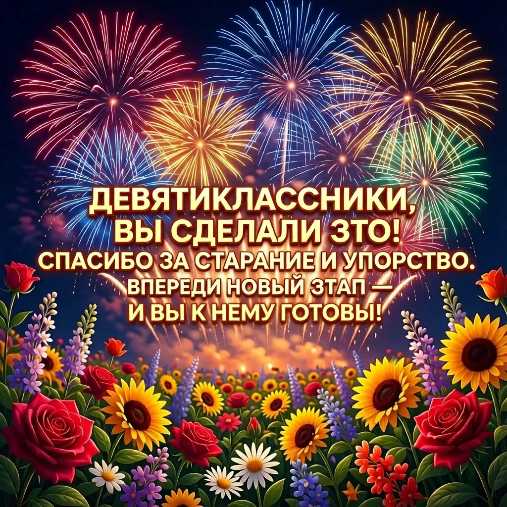 Дорогие девятиклассники!

💐 От всей души поздравляем вас с успешной сдачей ОГЭ! Этот важный этап в 