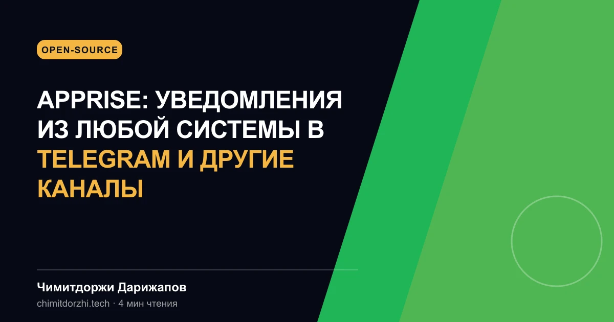 Apprise: уведомления из любой системы в Telegram и другие каналы