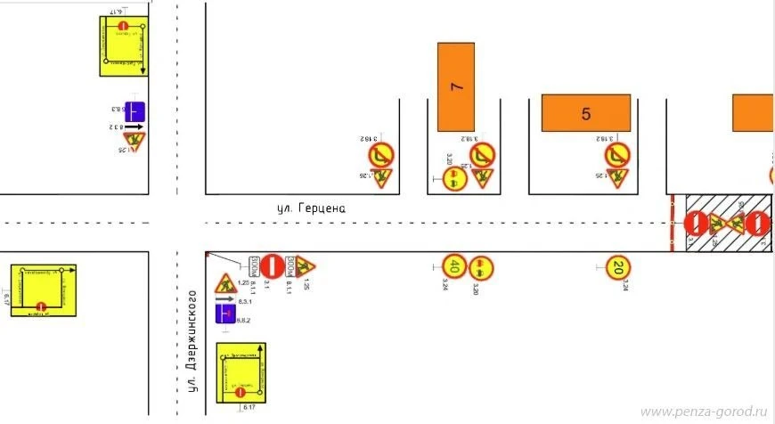 На улице Герцена с 8:00 8 июля по 6 августа из-за ремонта тепломагистрали перекроют уча...