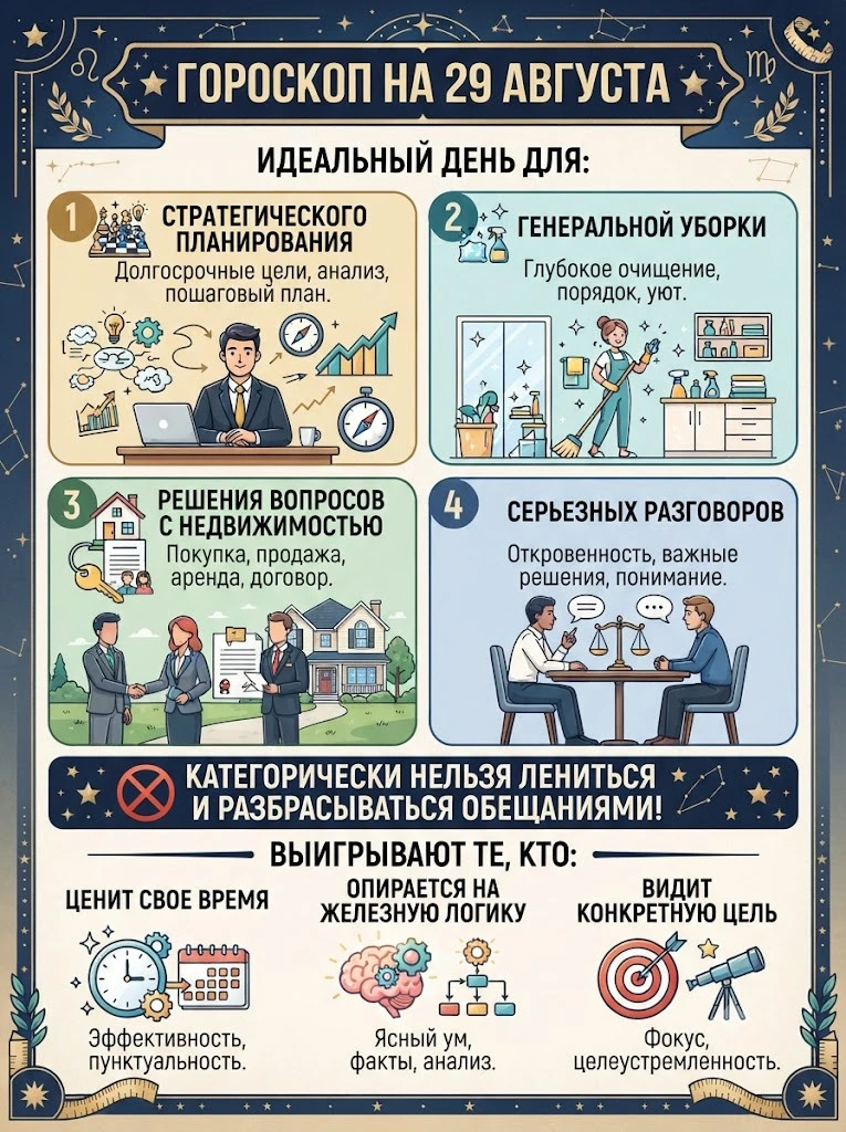 🌟 ГОРОСКОП НА 29 АВГУСТА 🌟