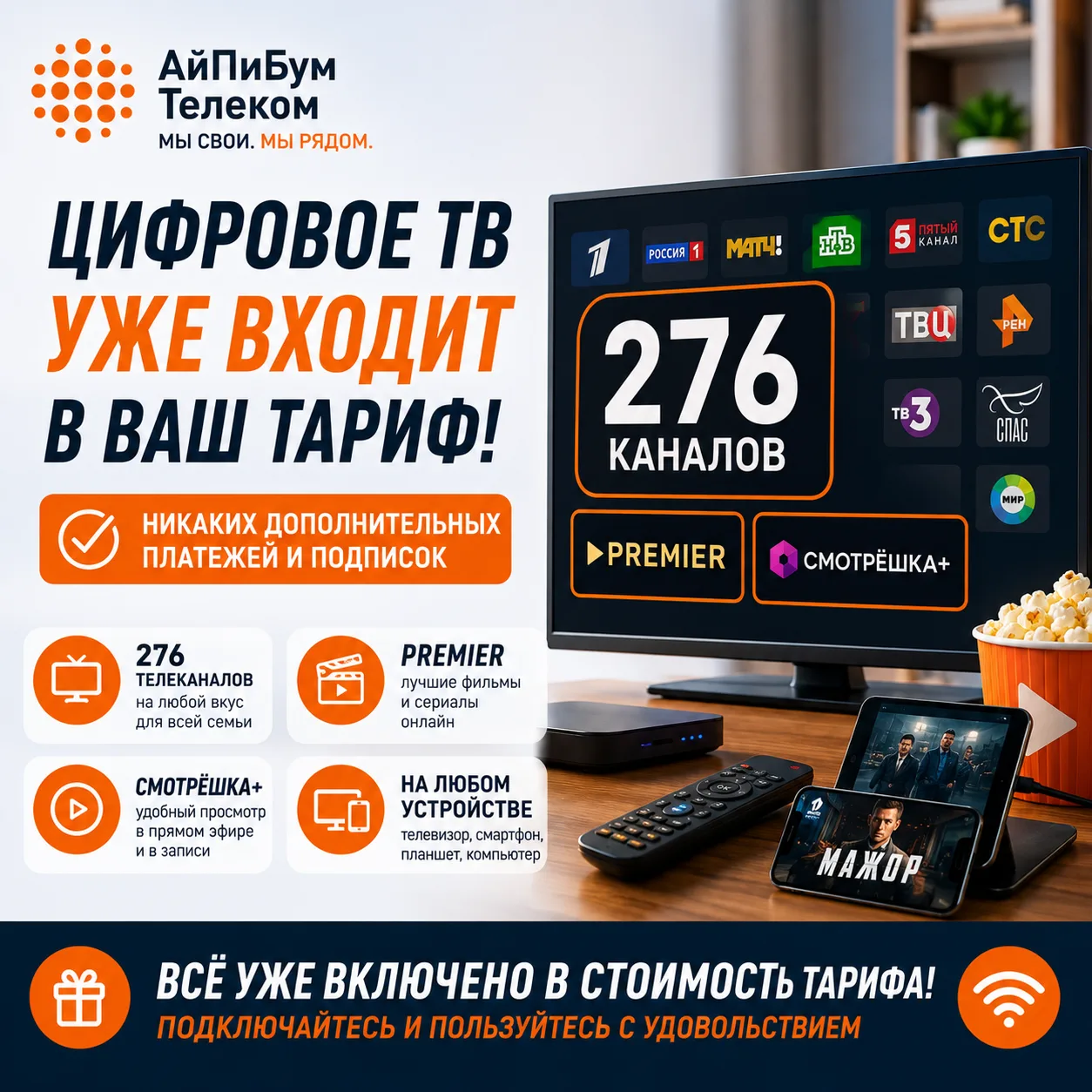 📺 За телевидение платить отдельно? Не обязательно.

Многие наши абоненты с удивлением узнают, что ц