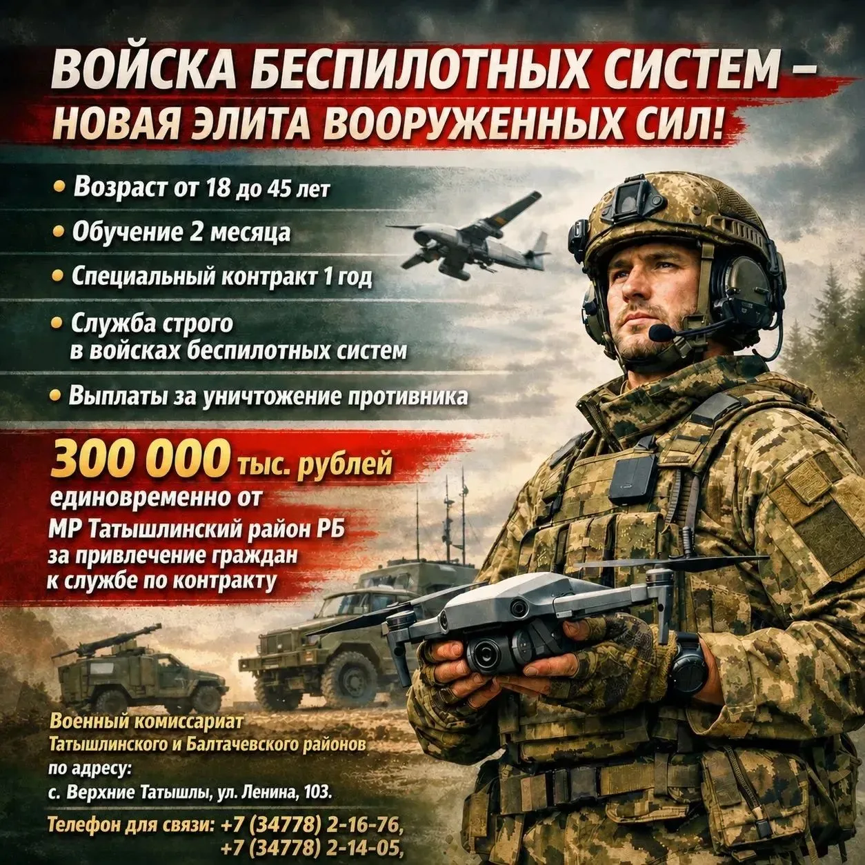 Стань пилотом будущего — выбери службу в войсках беспилотных систем!