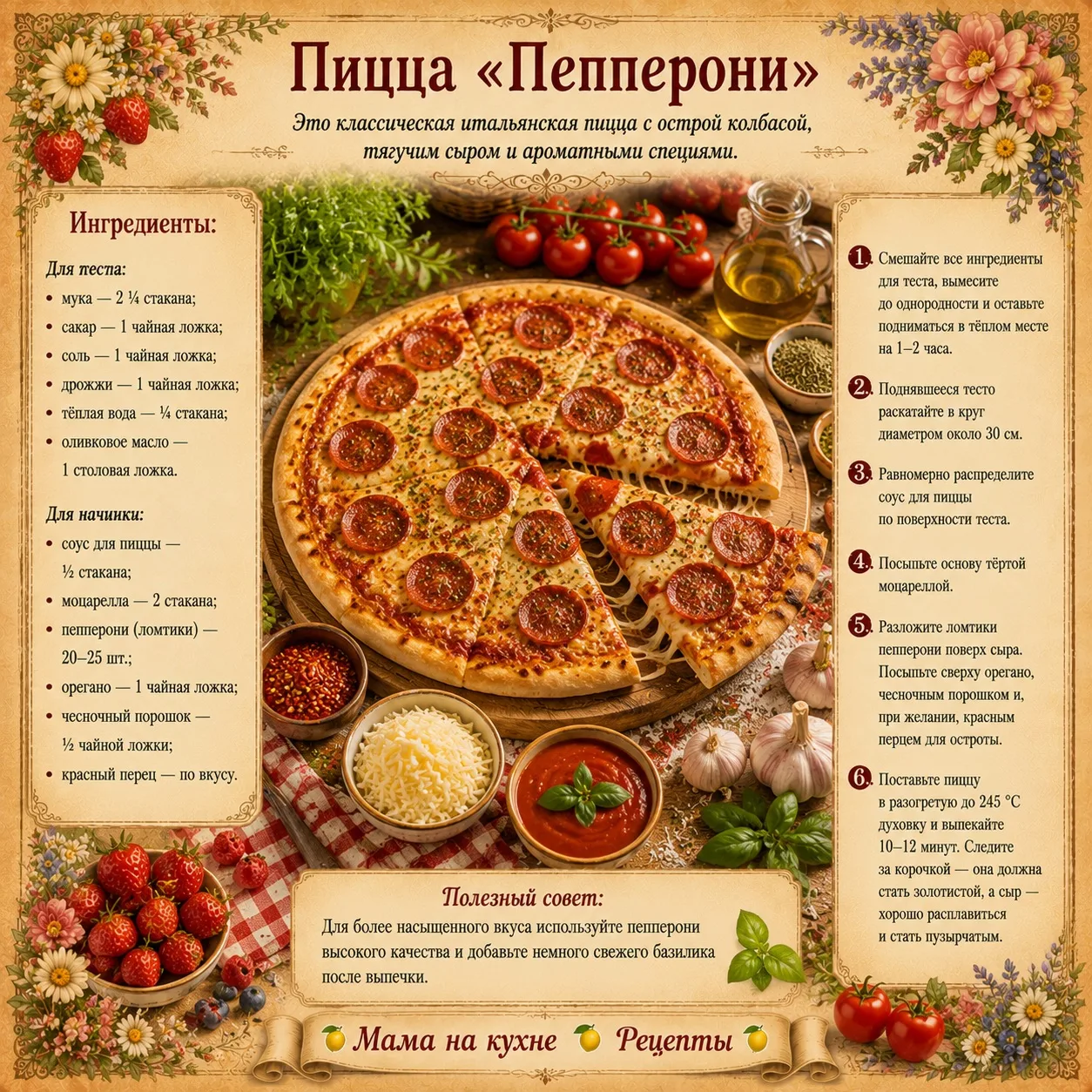 Пицца «Пепперони» 🍕
