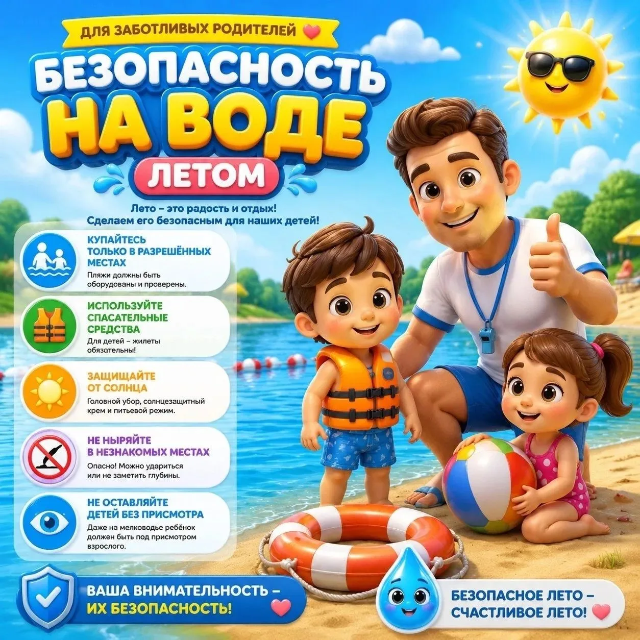 ☀️🌊🏖️Сегодня в детском саду был особенный день — «День безопасности на воде».💦Тема очень актуальн