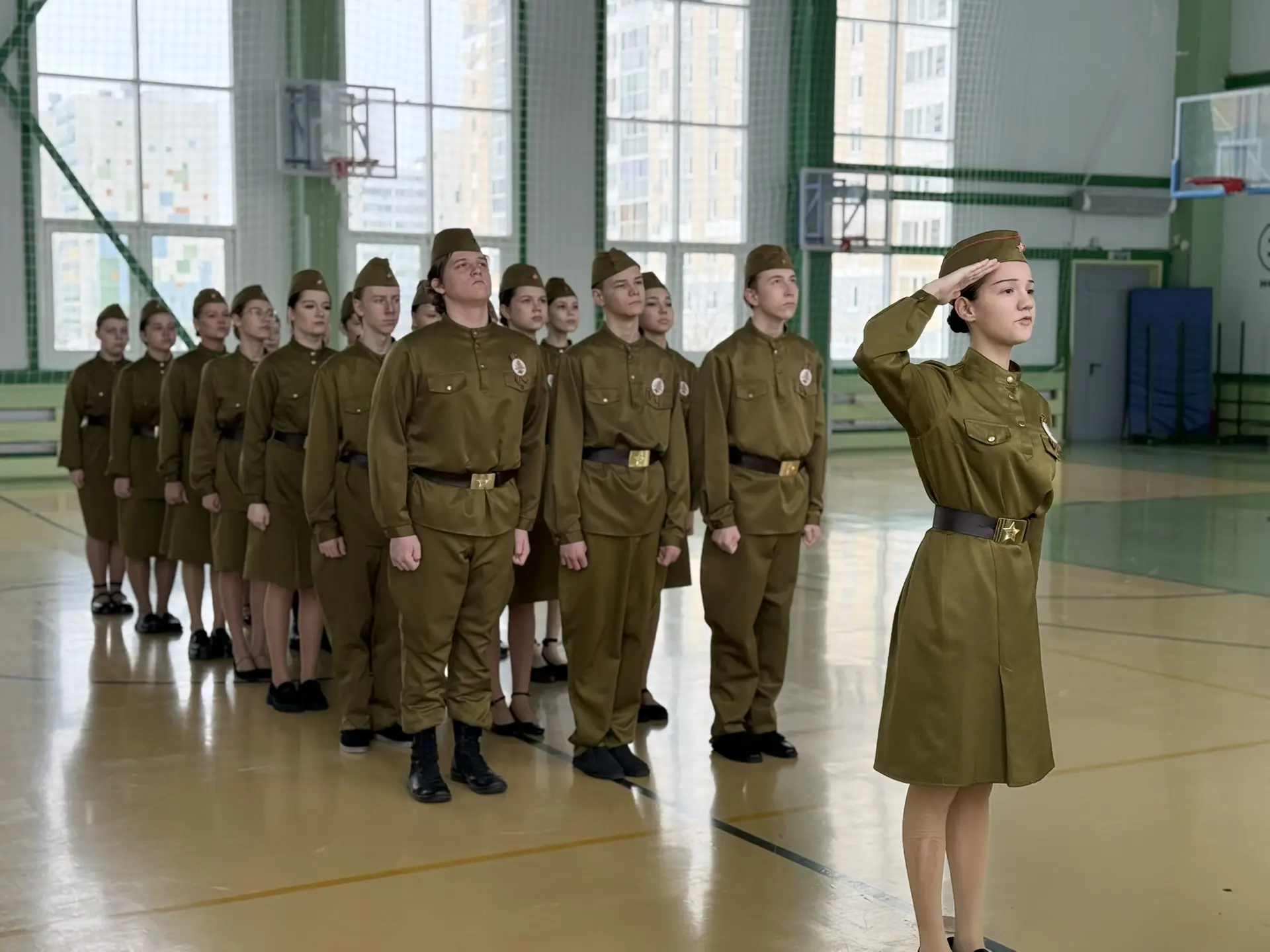 🔹 Смотр строя и песни в 8-х классах: праздник мужества, памяти и славы!  Сегодня в нашей школе произ