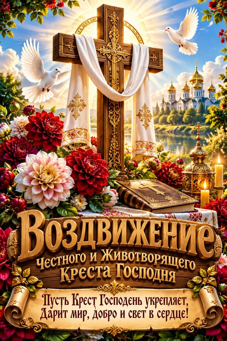 🌹🌹🌹 С Воздвижением! Поздравляем! Желаем вам крепости веры, душевного спокойствия и л...