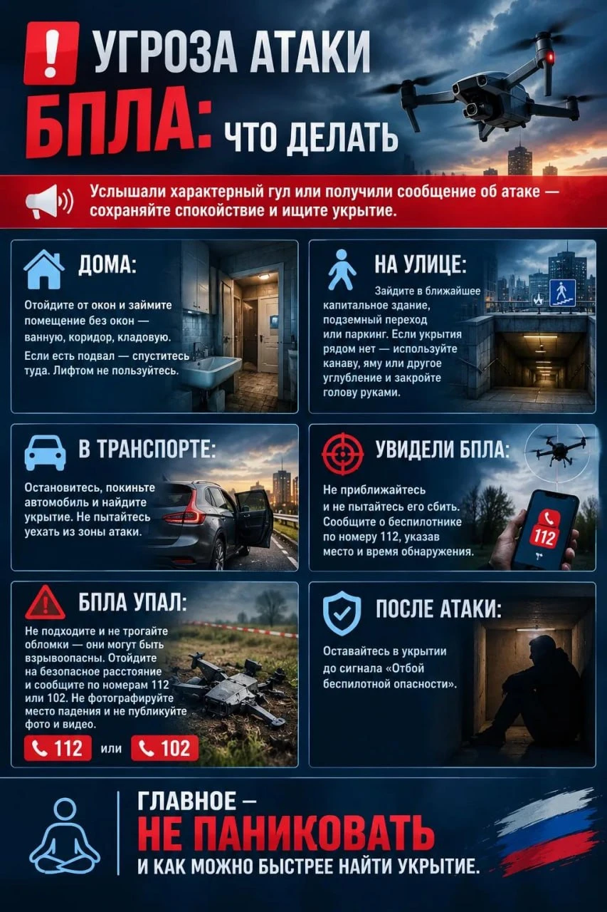 ❗️ Угроза атаки БПЛА: что делать
