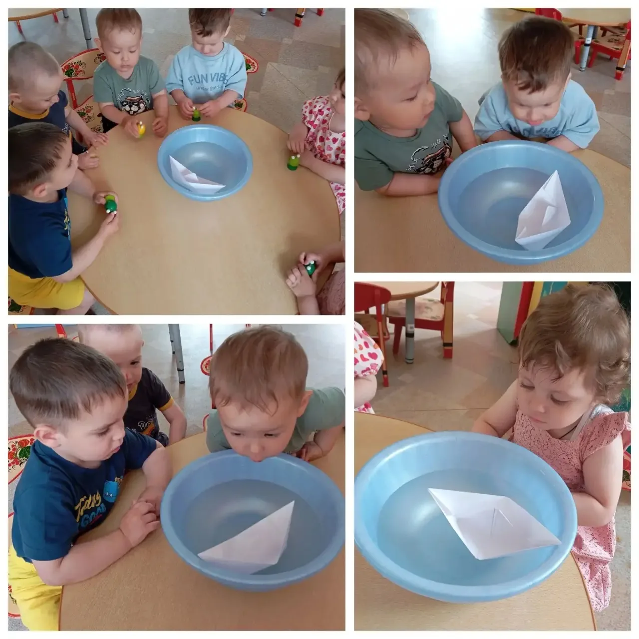 Поднять паруса! ⛵️ Малыши из группы «Карапузы» сегодня бороздили водные просторы, запуская кораблики