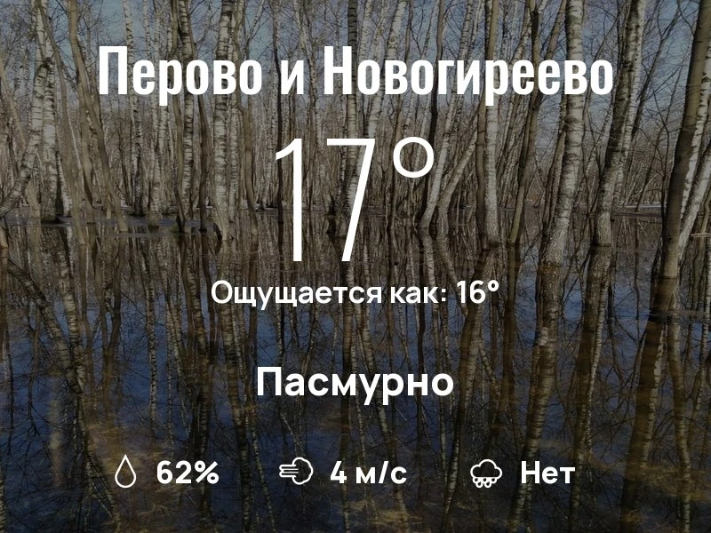 Что с погодой в Перово и Новогиреево?