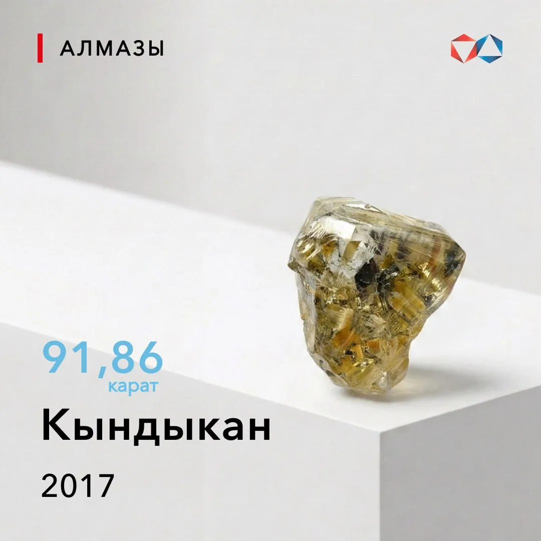 💎 17 августа 2017 года найден алмаз «Кындыкан» весом 91,86 карата