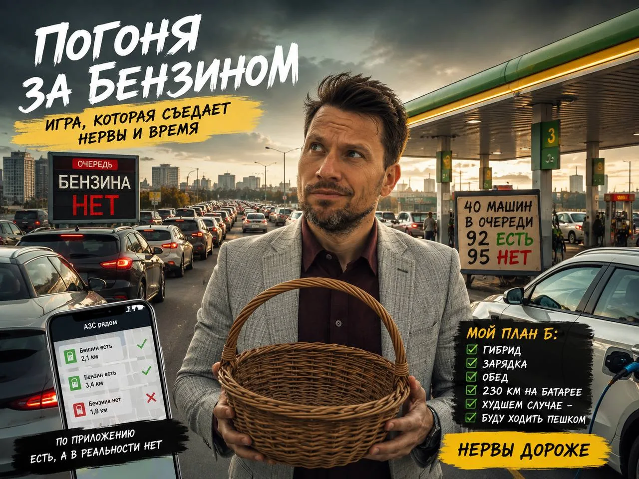 🐺Сегодня играл в «Ну, погоди!». Только вместо яиц - бензин