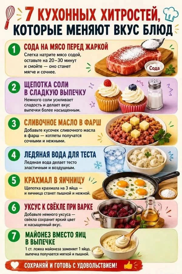 7 кухонных хитростей, которые меняют вкус блюд👩‍🍳